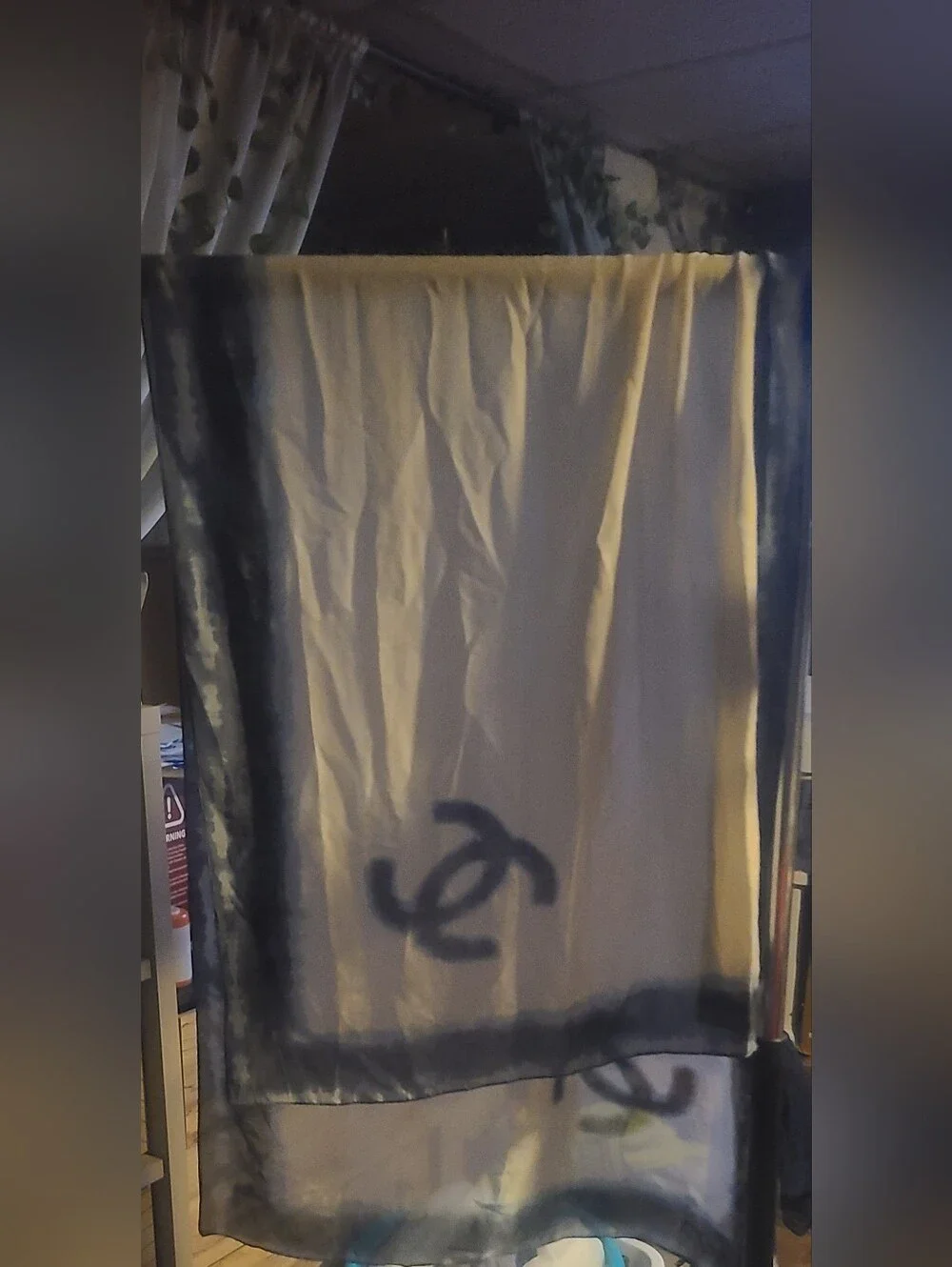CHANEL Blue Logo Stole
